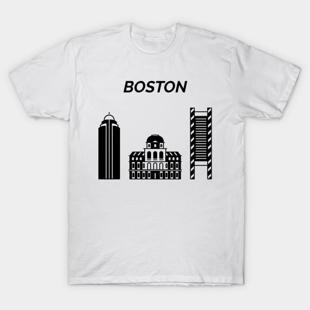 Boston capital of Massachusetts, USA Skyline T-Shirt by maro_00